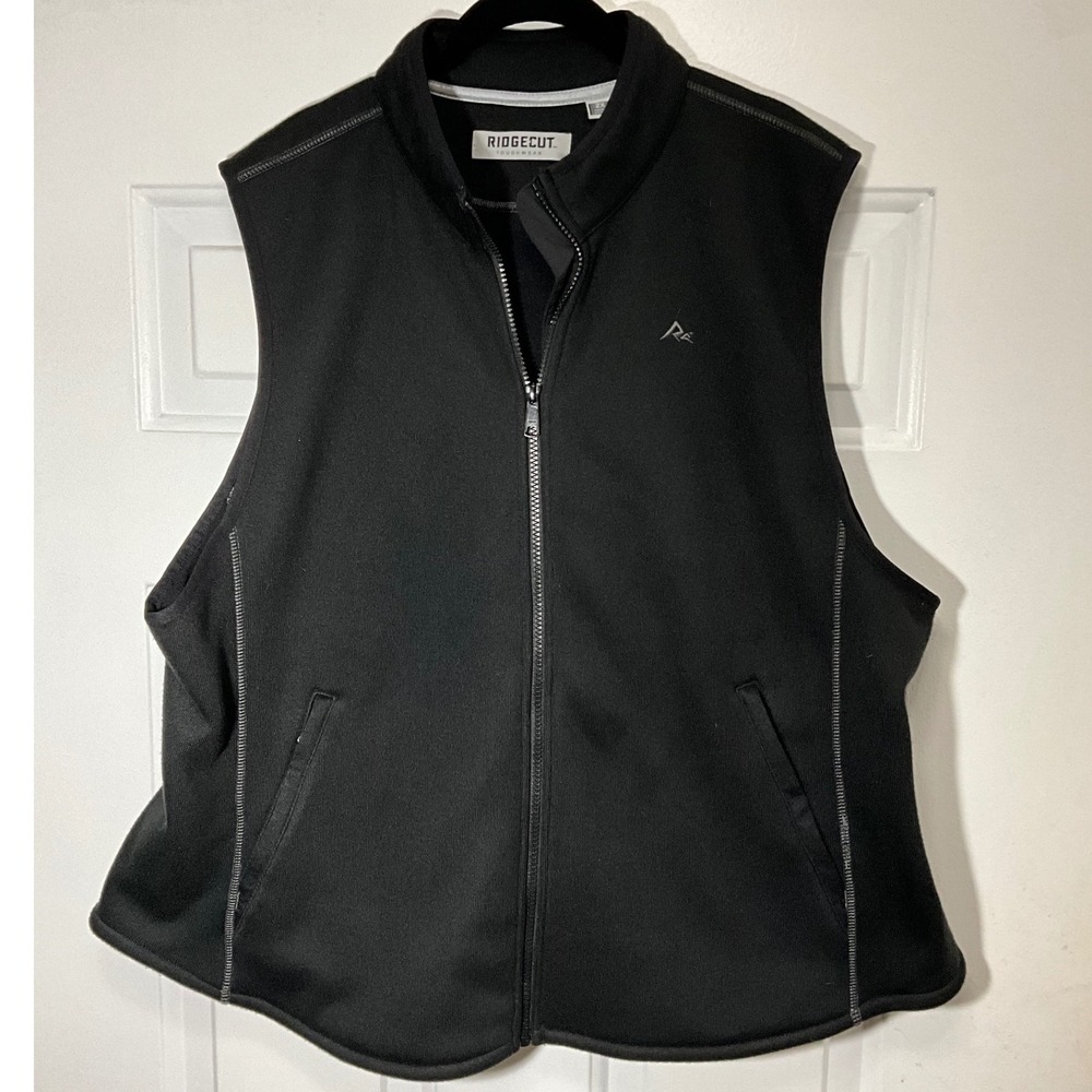 Ridgecut Toughwear Mens Black Full Zip Fleece Lined Work Vest Size 2X RC11011